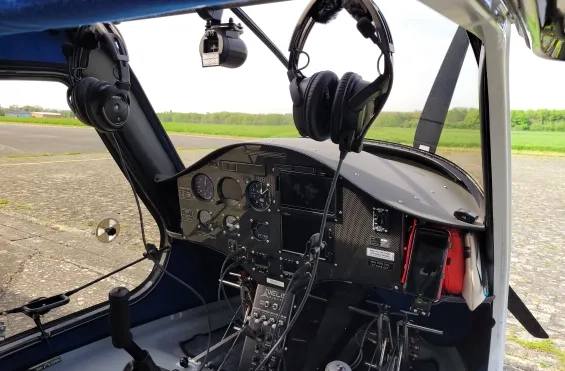 Cockpit elektrisch vliegtuigje