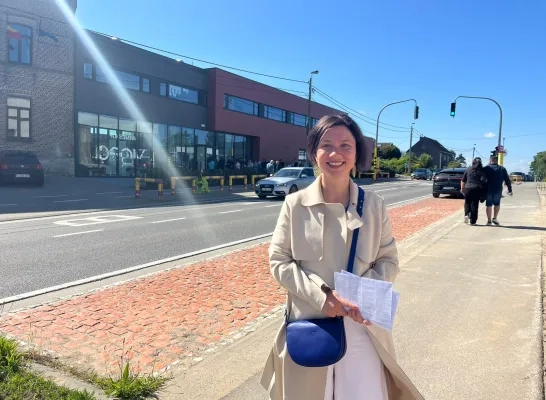 Irina De Knop onderweg naar de stembus