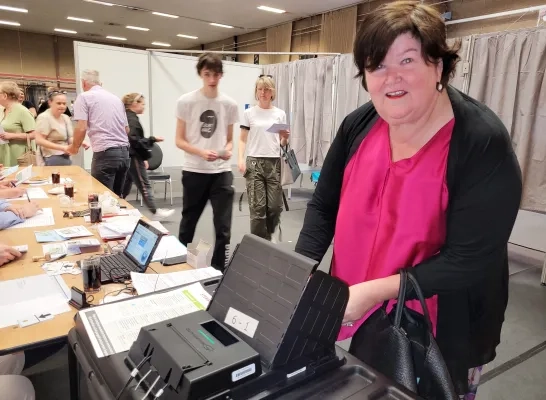 Maggie De Block is voor het laatst kandidaat bij de verkiezingen. Ze duwt de Europese lijst voor Open VLD. Maggie De Block is voor het laatst kandidaat bij de verkiezingen. Ze duwt de Europese lijst voor Open VLD.