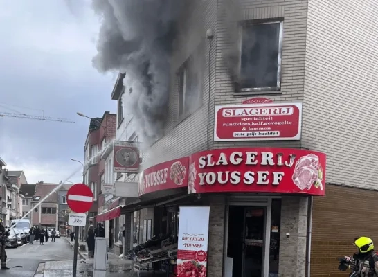 Brand bij slagerij Youssef in Vilvoorde Brand bij slagerij Youssef in Vilvoorde