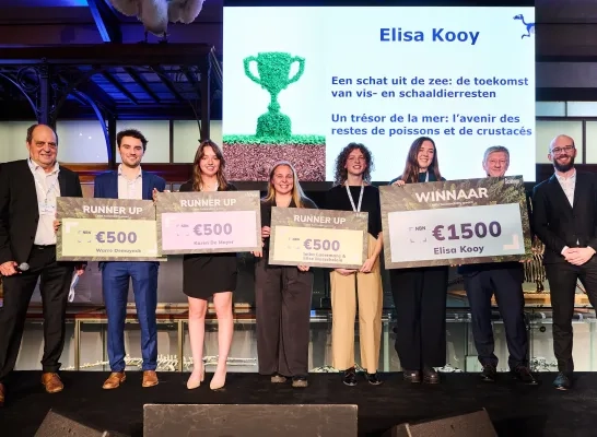Elisa Kooy uit Grimbergen wint NBN Sustainability Award 2024 met onderzoek naar duurzaam product uit zeeafval