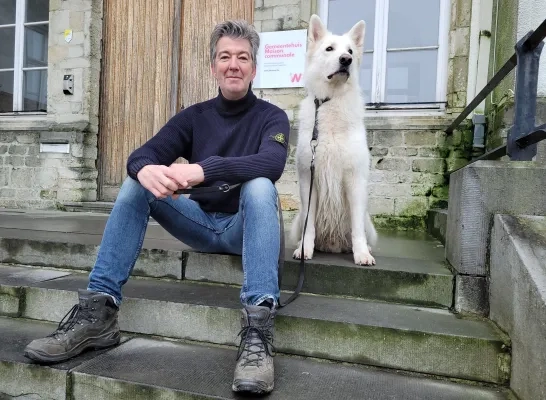 Erwin Ollivier en zijn hond Kasper Erwin Ollivier en zijn hond Kasper