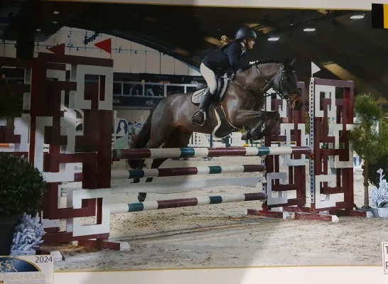 12-jarige Lize Brouwers uit Meise pakt met pony Otje brons op nationale finale tijdens Jumping Mechelen 12-jarige Lize Brouwers uit Meise pakt met pony Otje brons op nationale finale tijdens Jumping Mechelen