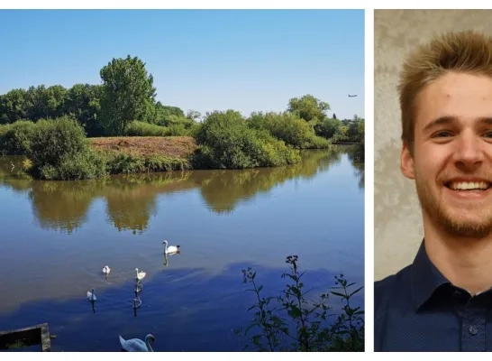 De Volgelzangvijver en schepen Jelle Mombaerts