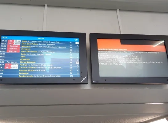 Hinder op het spoor door een brand in Anderlecht