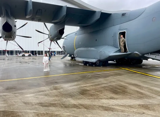 Fotoshoot op militaire luchthaven in Melsbroek