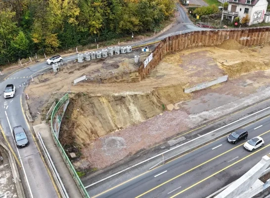 De stilgelegde werken ter hoogte van Jezus-Eik