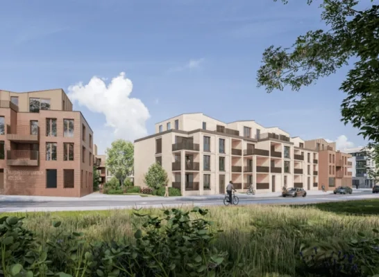 Op de Koldamsite komen 7 woningen en 64 appartementen