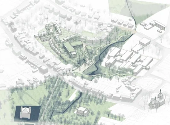 Schets van hoe het project Wilgenhof eruit zal zien