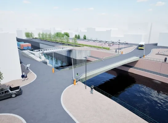 Simulatiebeeld van de nieuwe Bospoortbrug