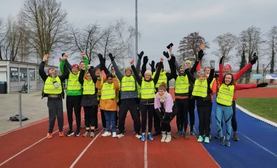 De loopbuddy-koppels op Running Blind hadden er zin in.