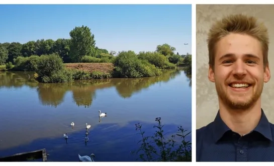 De Volgelzangvijver en schepen Jelle Mombaerts