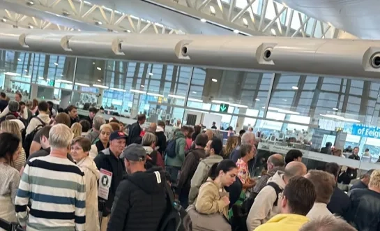 Drukte op de luchthaven