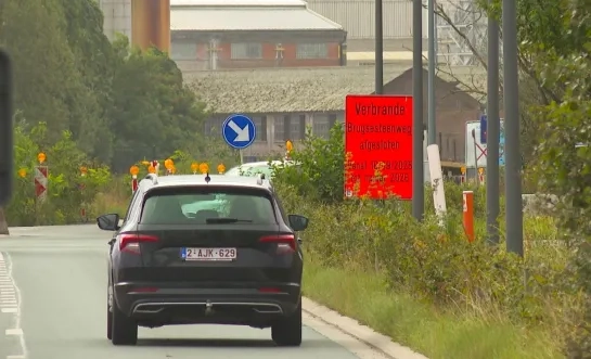 Werken ter hoogte van de Verbrande Brug in Grimbergen