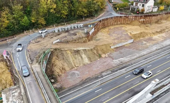De stilgelegde werken ter hoogte van Jezus-Eik