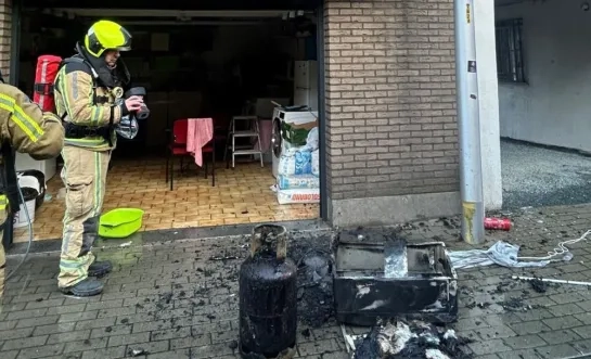 Verwarmingstoestel vat vuur