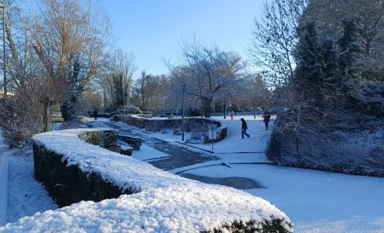 Een sneeuwtapijt in Zaventem