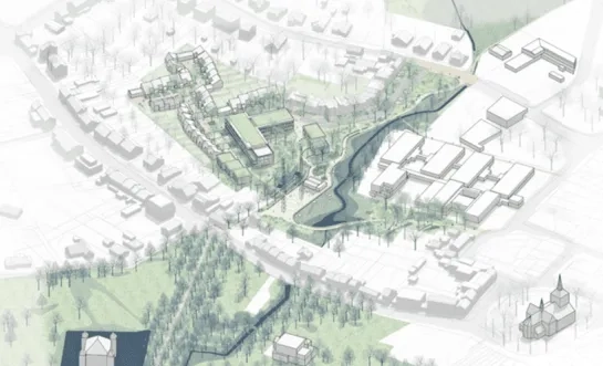 Schets van hoe het project Wilgenhof eruit zal zien