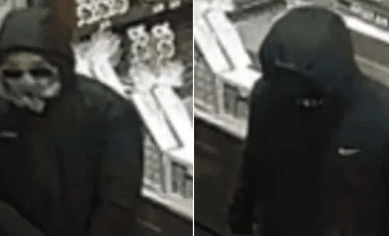 Opsporingsfoto van de overvallers op de Delitraiteur in Wemmel