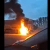 Brandende vrachtwagen