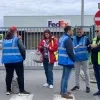 Vakbonden verzamelen bij FedEx Express op Brucargo
