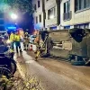 De dronken chauffeur moest uit het voertuig worden bevrijd