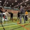 Okan in actie. Leerlingen Sancta Maria spelen spikeball bij Buurtsport Halle