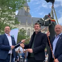Wouter Casteels van de Werkvennootschap, landschapsarchitect Bas Smets en burgemeester van Vilvoorde Hans Bonte